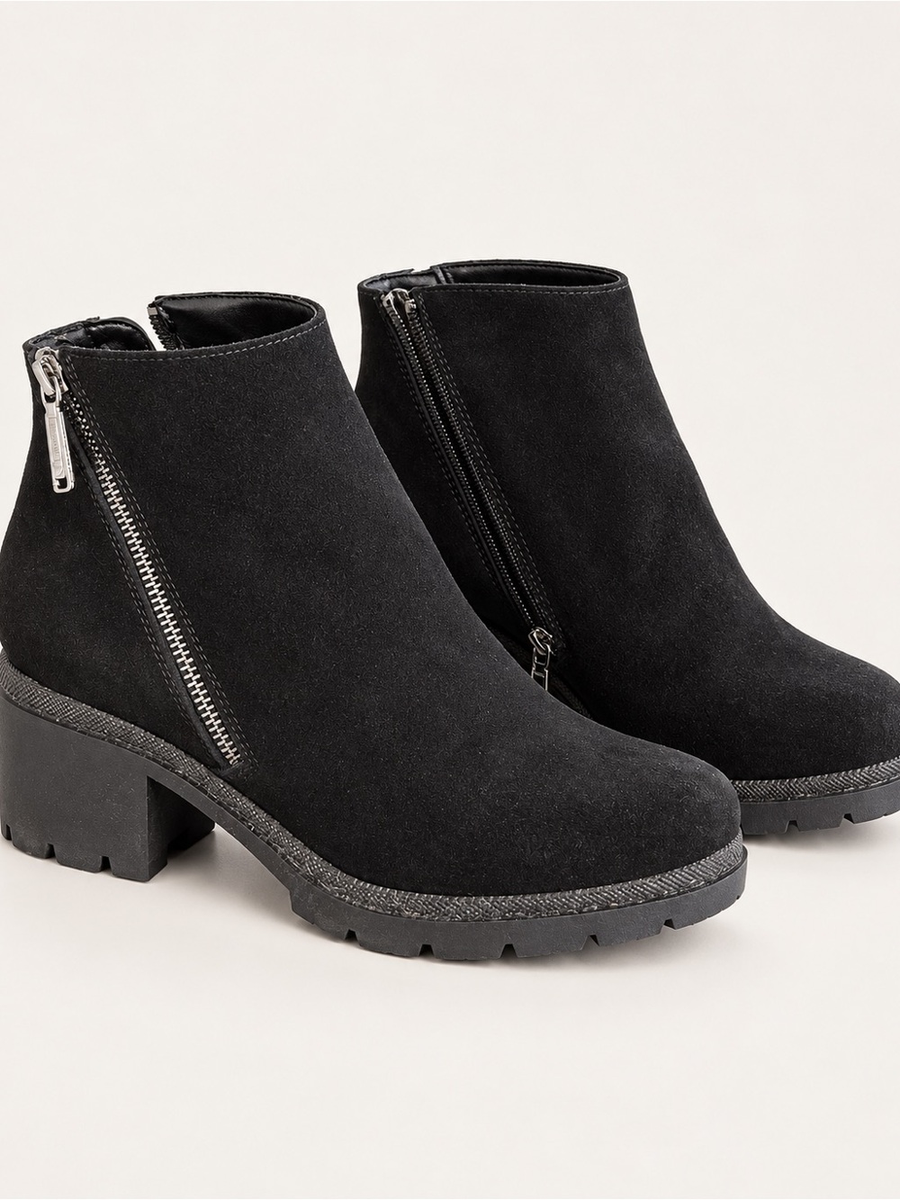 Naturalizer Black Suede Side-Zip Ankle Booties
